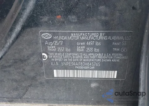 2018 Hyundai Sonata Sel from USA, damaged, VIN 5NPE34AF8JH645765